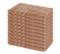 Lavea® Juego de 10 Toallas de Invitado 30x50 cm de Rizo 100% Algodón - Suaves y Absorbentes Toalla de Mano - Casa, Hotel y SPA - Capuchino