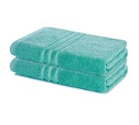 Lavea® Juego de 2 Toallas de Baño 70x140 cm en Rizo 100% Algodón - Suaves y Absorbentes - Toallas de Baño Grandes y Toallas de Ducha Ideales para Casa, Hotel y SPA - Turquesa