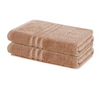 Lavea® Juego de 2 Toallas de Baño 70x140 cm en Rizo 100% Algodón - Suaves y Absorbentes - Toallas de Baño Grandes y Toallas de Ducha Ideales para Casa, Hotel y SPA - Capuchino