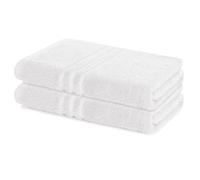Lavea® Juego de 2 Toallas de Baño 70x140 cm en Rizo 100% Algodón - Suaves y Absorbentes - Toallas de Baño Grandes y Toallas de Ducha Ideales para Casa, Hotel y SPA - Blanco