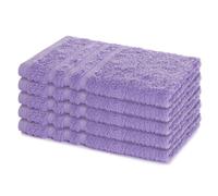 Lavea® Juego de 5 Toallas de Invitado 30x50 cm de Rizo 100% Algodón - Suaves y Absorbentes Toalla de Mano - Casa, Hotel y SPA - Lavanda