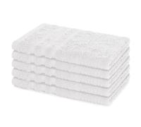 Lavea® Juego de 5 Toallas de Invitado 30x50 cm de Rizo 100% Algodón - Suaves y Absorbentes Toalla de Mano - Casa, Hotel y SPA - Blanco