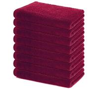 Lavea® Juego de 8 Toallas de Mano de 40 x 70 cm, Suaves y absorbentes, de 100% algodón, con Certificado Öko-Tex, Lavable a 60 Grados, Ideal para baño, Aseo de Invitados, Deporte y Fitness - Burdeos