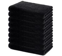Lavea® Juego de 8 Toallas de Mano de 40 x 70 cm, Suaves y absorbentes, de 100% algodón, con Certificado Öko-Tex, Lavable a 60 Grados, Ideal para baño, Aseo de Invitados, Deporte y Fitness - Negro