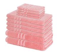 Lavea® Juego de Toallas de Baño 10 Piezas - 100% Algodón - 4 Toallas de Mano, 2 Toallas de Ducha, 2 Toallas de Invitado, 2 Guantes de Baño - para Hogar, Hotel y SPA - Rosa Pastel