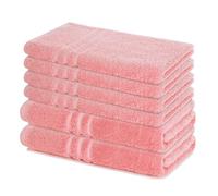 Lavea® Juego de Toallas de Baño 6 Piezas - 100% Algodón - 4 Toallas de Mano 50x100 cm y 2 Toallas de Ducha 70x140 cm - para Hogar, Hotel y SPA - Rosa Pastel