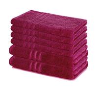 Lavea® Juego de Toallas de Baño 6 Piezas - 100% Algodón - 4 Toallas de Mano 50x100 cm y 2 Toallas de Ducha 70x140 cm - para Hogar, Hotel y SPA - Burdeos