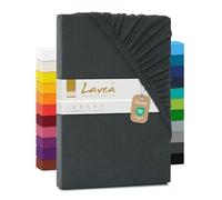 Lavea Sábana Bajera de Punto de Jersey Maya - 120x200 cm, 100% algodón - Sujeta sábanas bajeras, Funda colchón Ajustable certificada Oeko-Tex - Antracita