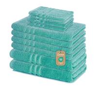 Lavea Serie Elena - Toallas de Mano Premium de 100% algodón, Alta absorción, Tacto Suave, Secado rápido, Resistente, Ideal para baño, SPA y hogar, tamaño 10 Piezas, Turquesa