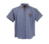 Lavecchia 1129 - Camisa de hombre de manga corta, en colores azul, blanco y marrón, en tallas grandes 3-7 XL azul/blanco XXXXXX-Large