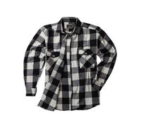 Lavecchia Camisa de franela de tallas grandes Camisa de manga larga para hombre LV-262A, negro-blanco, 7XL