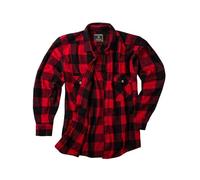 Lavecchia Camisa de franela de tallas grandes Camisa de manga larga para hombre LV-262A, rojo y negro, 5XL