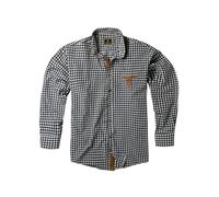 Lavecchia Camisa de manga larga para hombre a cuadros de tallas grandes camisa de manga larga a cuadros Tiempo libre LV-1981, negro-blanco, 4XL