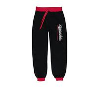 LAVECCHIA Men's Trendy Sweatpants Black-Red Big Sizes, tamaño:8XL