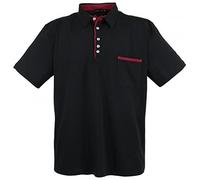 Lavecchia Polo para hombre LV-1701, Negro , 4XL Grande