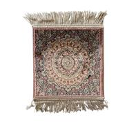 LaVelahome Alfombra clásica pequeña 35 x 35 cm sello cuadrado con flecos borlas (PINK, 35_x_35_cm)