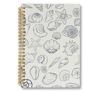 laveliabel Coastal Beachy Spiral Notebook, Summer Seashell Starfish Journaling Notebooks, Beach Journals, Preppy Trendy Ocean College Ruled Spiral Notebook for School Office Supplies, 5.5x8.3inch