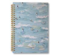 laveliabel Cuaderno de espiral de surfistas aéreos costeros, cuadernos tropicales de verano, regalos de surf, cuaderno de espiral rayado universitario azul para suministros de oficina escolar, 5.5 x