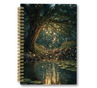 laveliabel Enchanted Forest Fireflies Spiral Notebook, Moody Woodland Journaling Notebooks, Vintage Botanical Fantasy Nature College Ruled Spiral Notebook for School Office Supplies, 5.5x8.3 Inches