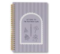 laveliabel Girls Birthday Letters Striped Spiral Notebook, Baby Shower Gifts, Childhood Keepsake Journal, Letters to the Birthday Girl College Ruled Spiral Notebook for New Mom Dad Parent, 5.5x8.3in