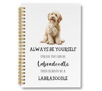 laveliabel Labradoodle Gifts Spiral Notebook, Dog Lover Gifts Journaling Notebooks, Always Be Yourself Unless You Can Be Labradoodle College Ruled Spiral Notebook for School Office Supplies, 5.5x8.3in