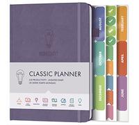 LAVENDAR PURPLE CLASSIC LUX PRODUCTIVIDAD PLANNER - Organizador de diario sin fecha - Planificador de objetivos 2021 y diario personal con un horario diario para la atención plena