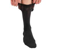 lavendel Calcetines de Bambú Sin Costuras 6 Pares - Cintura Cómoda Sin Goma - Transpirables y Suaves - Para Hombre y Mujer - Ideal Pies Sensibles - Negro - 36-40