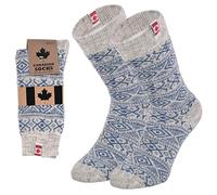 lavendel - Calcetines de Lana Gruesos Unisex Estilo Canadiense con 70% Lana Natural, Calcetines Térmicos de Invierno con Forro Interior Suave, Medias Cálidas Transpirables - Azul - 35-38