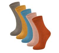 lavendel Calcetines de Lana Mujer 5 Pares Térmicos Transpirables Punto Fino Confort Invierno Regulación Humedad Antiolor Certificado Oeko-Tex Cálidos Suaves - Mix-2-36-40