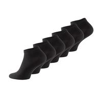 lavendel Calcetines Tobilleros de Bambú para Mujer y Hombre, Pack 6 Pares, Transpirables Antideslizantes, Reforzados Talón y Puntera, Uso Diario Deporte Oficina - 6 x Negro - 35-40