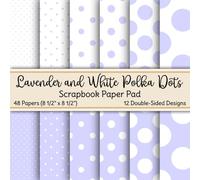 Lavender and White Polka Dots Scrapbook Paper Pad: 48 Pages of Non-Perforated, Double-Sided, Decorative, 8.5" x 8.5" Paper for Scrapbooking, Collage, ... Art, Decorating, and Other Craft Projects