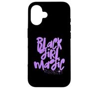 Lavender Black Girl Magic Stars Melanina Black Queen Purple Carcasa para iPhone 16