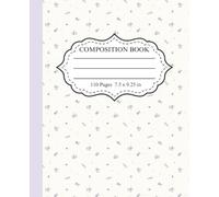 Lavender Coquette Composition Notebook: Shabby Chic Floral I 7.5 x 9.25 I 110 pages I Cute Cottagecore Aesthetic Journal for Women, Teens, Girls, ... to School, College, University, Work, Office