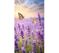 Lavender Field Butterfly Diamond Art Kits,5D Diamond Painting Kits for Adults,DIY Full Round Drill diamond painting kits For Beginners Rhinestone Embroidery Picture Art for Home Decor 30x70 cm