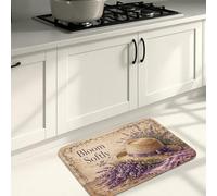Lavender Fields - Tapetes de cocina para piso, tapetes suaves florales vintage rústicos, acolchados con resorte, cómodos, lavables, para fregaderos de cocina, lavandería, baño, 20 x 31 pulgadas
