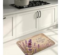 Lavender Fields - Tapetes de cocina para piso, tapetes suaves y rústicos florales vintage, acolchados con resorte, cómodos, lavables, para fregaderos de cocina, lavadero, baño, 16 x 24 pulgadas