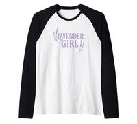 Lavender Girl Estética Pastel Vibes Diseño Gráfico Camiseta Manga Raglan