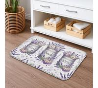 Lavender Relax Soak Unwind - Tapete de baño de secado rápido, absorbente y antideslizante, diseño floral vintage, tapete decorativo de franela lavable para baño, 16 x 24 pulgadas