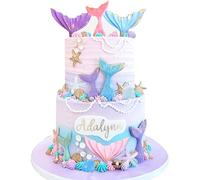 LaVenty Adorno de Tarta Sirenita Mágica Decoracion de Tarta Bajo el Mar Cola de Sirena Adorno para Tarta Cola de Sirena Productos para Fiestas