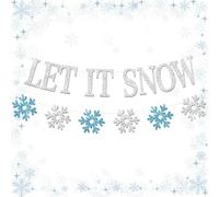 LaVenty Baby It's Cold Outside Decoraciones Banner para revelación de género de invierno, decoración de baby shower, guirnalda de copo de nieve