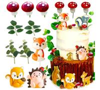 LaVenty Bosque de Setas Animales del Cumpleaños Decoración Topper Tarta Para Pastel