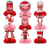 LaVenty Centros de mesa de panal de abeja rosa y rojo que está a punto de estallar para baby shower, está lista para reventar decoraciones de baby shower, revelación de género, suministros de fiesta
