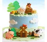 LaVenty decoracion para tarta granja animal cumpleaños pollito huevo fiesta bebe