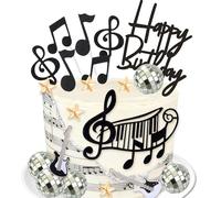 LaVenty Decoración para tartas de cumpleaños con temática musical de guitarra, guitarra eléctrica, rollo de rock, decoración de pastel para guitarra temática de Rockstar, suministros de fiesta