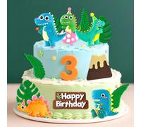 LaVenty Dino decoración para fiesta baby shower y cumpleaños con temática de dinosaurios adornos para pasteles de dinosaurios