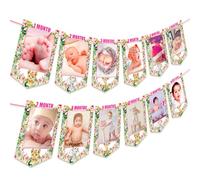 LaVenty Pink Wild One Photo Banner Wild One Girl Party Supplies Wild One Birthday Decoraciones Niña Selva Primer Cumpleaños Decoración para Niña Safari Primer Cumpleaños Decoración