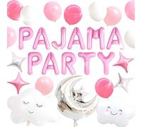 LaVenty rosa pijama fiesta globos decoración nocturna luna estrellas