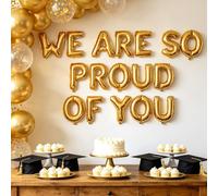 LaVenty We Are So Proud of You Banner y globos decoración de fiesta de graduación para la escuela secundaria y la universidad