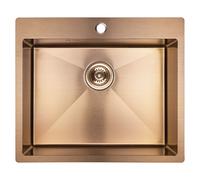 Laveo Marmara fregadero de acero 59x51 cm oro rosa SAM 810T