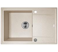Laveo Megalo fregadero de granito 78x50 cm beige SBE411T